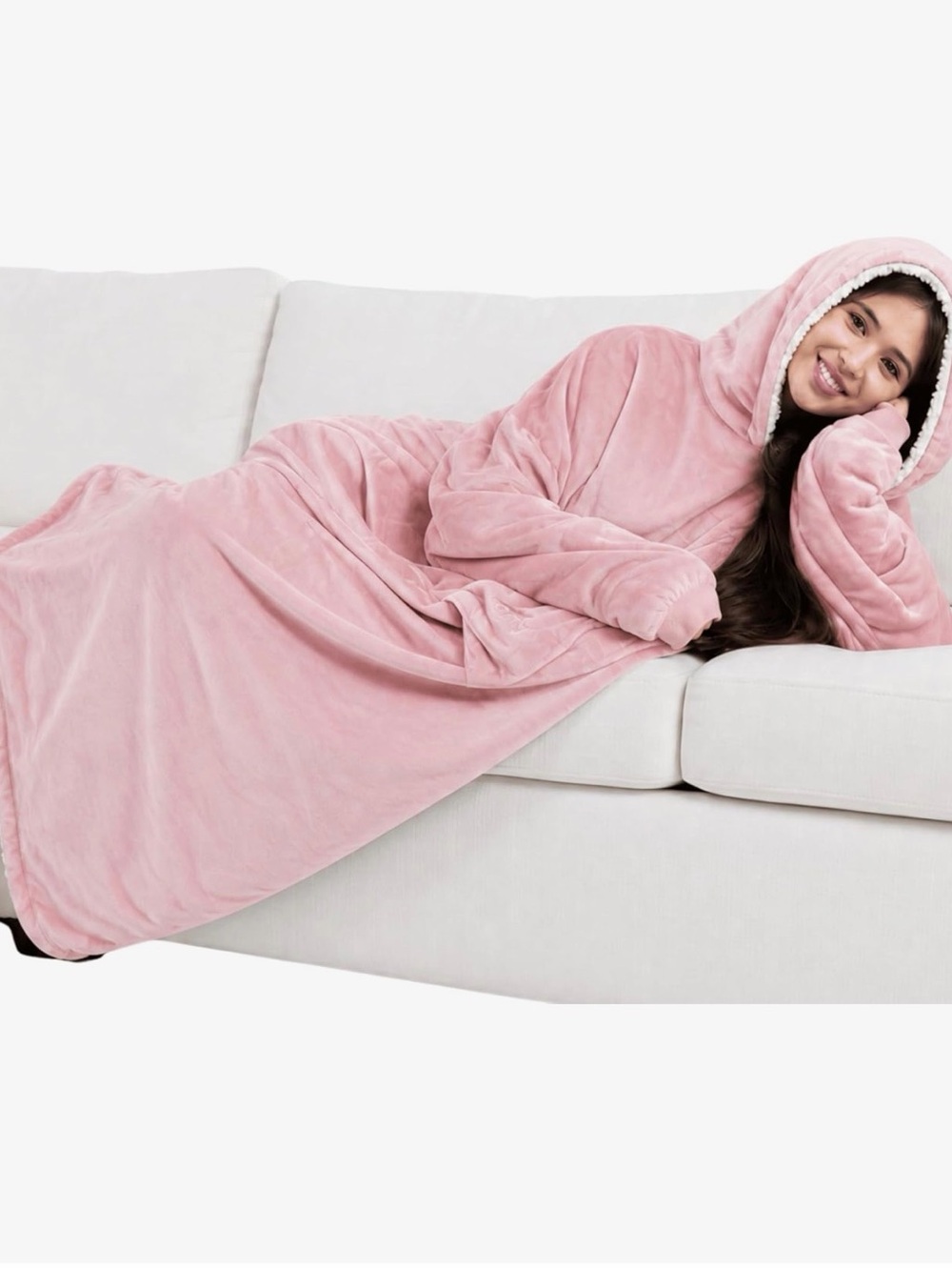 Plush Hooded Wearable Blanket - Pink